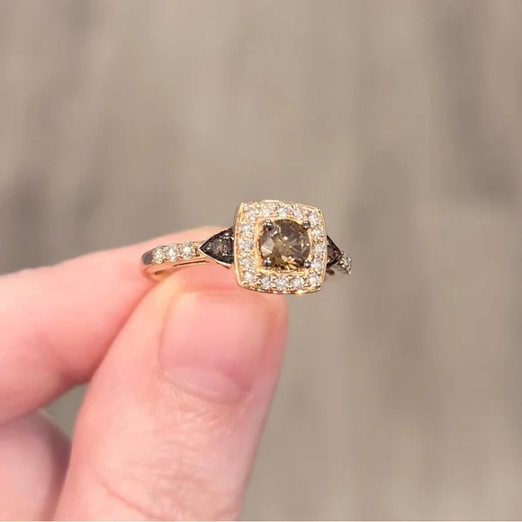 LeVian Chocolate Diamond Ring: 14K Rose Gold, SI2 Brown Diamond Solitaire - Picture 7 of 14